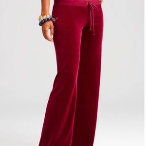 red velour juicy couture track pants